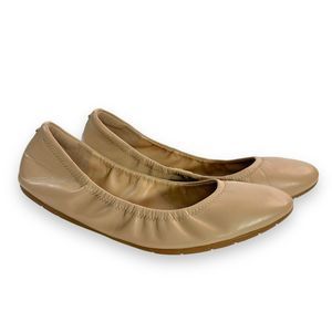 Cole Haan Zero Grand Ballet Flat Size 8.5 Slip On Shoe Tan Nude Leather Shoes